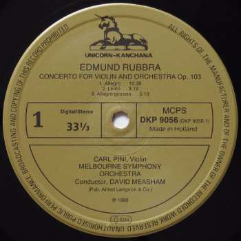 LP Edmund Rubbra: Violin Concerto / Piano Concerto 275932