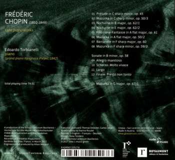 CD Edoardo Torbianelli: Late Piano Works 328693