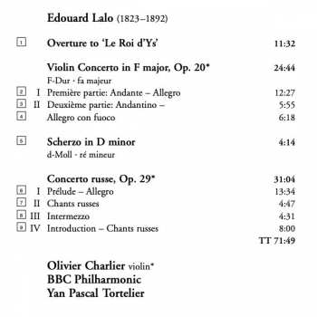 CD Édouard Lalo: Concerto Russe / Violin Concerto / Overture To  'Le Roi D'Ys' / Scherzo In D Minor 294451