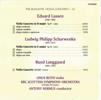 CD Eduard Lassen: Violin Concerto In D Major, Op 87 / Violin Concero In Major, Op 95 / Violin Concerto 292959