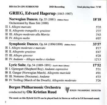 SACD Edvard Grieg: Norwegian Dances; Symphonic Dances; Lyric Suite 489386