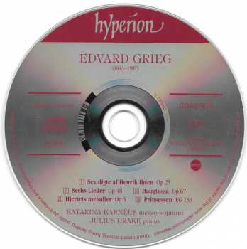 CD Edvard Grieg: Grieg Songs 336698