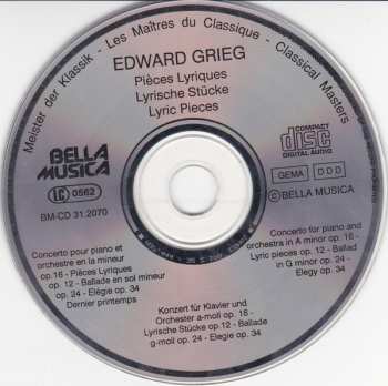 CD Edvard Grieg: Klavierkonzert A-Moll 494239