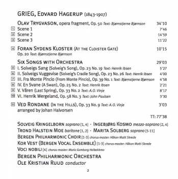 SACD Edvard Grieg: Olav Trygvason • Orchestral Songs 115599