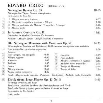 CD Edvard Grieg: Old Norwegian Romance / Norwegian Dances / In Autumn Overture / Erotik (From Lyric Pieces) / Two Icelandic Melodies 329824