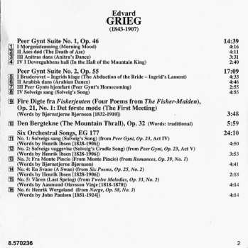 CD Edvard Grieg: Peer Gynt Suites 1 & 2 ● Six Orchestral Songs 454060