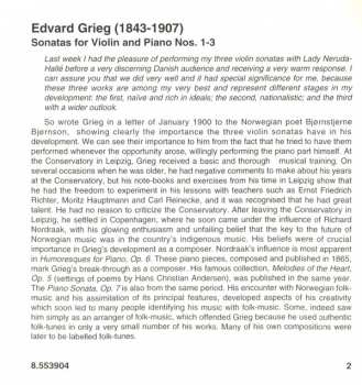 CD Edvard Grieg: Violin Sonatas Nos. 1-3 318465