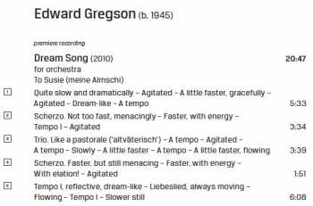 CD Edward Gregson: Dream Song - Aztec Dances - Horn Concerto - Concerto For Orchestra 321240