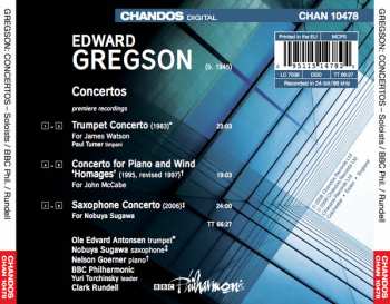 CD Edward Gregson: Trumpet Concerto - Concerto For Piano And Wind 'Homages' - Saxophone Concerto 319956