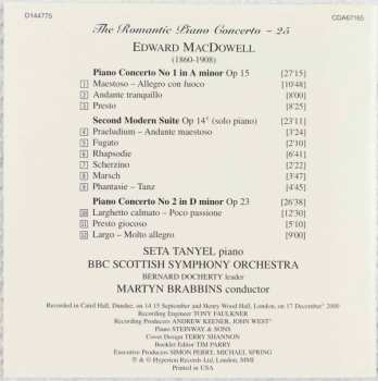 CD Edward MacDowell: Piano Concerto No 1 In A Minor / Piano Concerto No 2 In D Minor / Second Modern Suite Op 14 307930