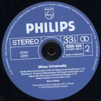 LP Eela Craig: Missa Universalis 509622