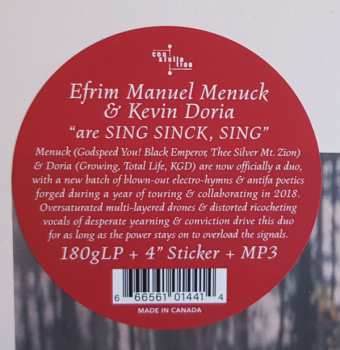 LP Efrim Menuck: are SING SINCK, SING 410943