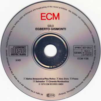 CD Egberto Gismonti: Solo 395673