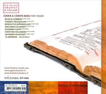 2CD Egidius Kwartet: De Leidse Koorboeken = The Leiden Choirbooks Vol.I 538181