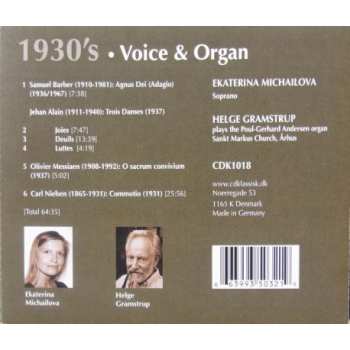 CD Ekaterina Michailova: 1930's · Voice & Organ 534964