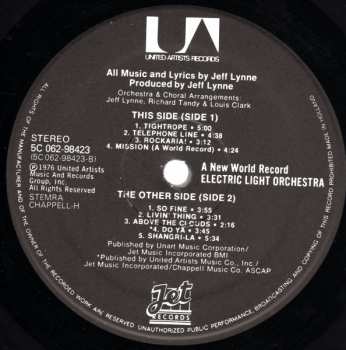 LP Electric Light Orchestra: A New World Record