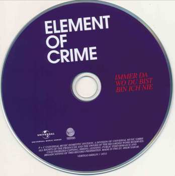 CD Element Of Crime: Immer Da Wo Du Bist Bin Ich Nie 477607