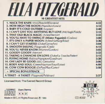 CD Ella Fitzgerald: 16 Greatest Hits 418337