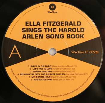 2LP Ella Fitzgerald: Ella Fitzgerald Sings The Harold Arlen Song Book LTD 151258