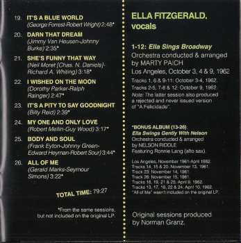 CD Ella Fitzgerald: Ella Sings Broadway + Ella Swings Gently With Nelson 321402