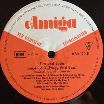 LP Ella Fitzgerald: Ella Und Louis Singen Aus Porgy And Bess 384361