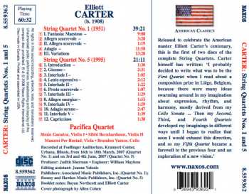 CD Elliott Carter: String Quartets Nos. 1 And 5 333086