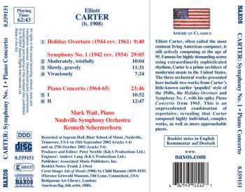 CD Elliott Carter: Symphony No. 1 • Piano Concerto 314100
