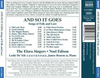 CD Elora Festival Singers: And So It Goes. Songs Of Folk And Lore 230114