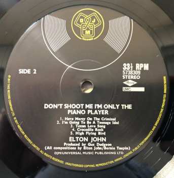 LP Elton John: Don't Shoot Me I'm Only The Piano Player 10124