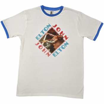 Merch Elton John: Elton John Unisex Ringer T-shirt: Piano Diamond (small) S