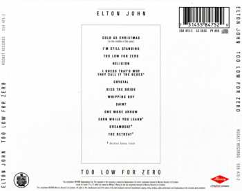 CD Elton John: Too Low For Zero 396085