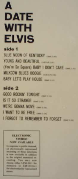 LP Elvis Presley: A Date With Elvis