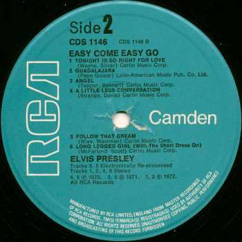LP Elvis Presley: Easy Come, Easy Go