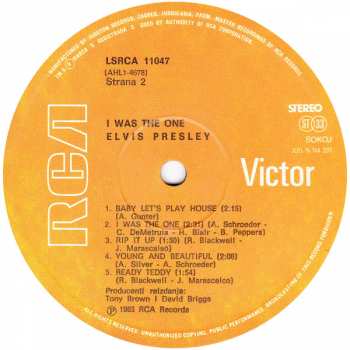 LP Elvis Presley: I Was The One