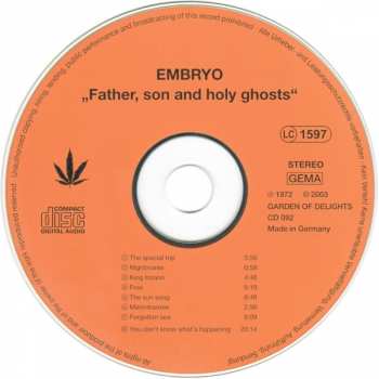 CD Embryo: Father, Son And Holy Ghosts 380634