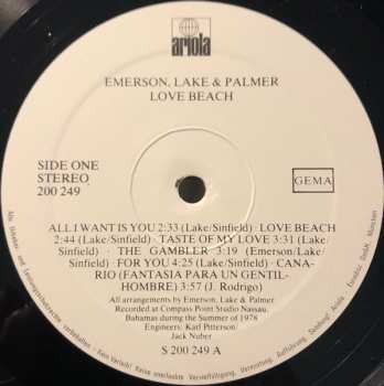 LP Emerson, Lake & Palmer: Love Beach