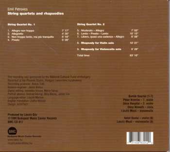 CD Emil Petrovics: String Quartets And Rhapsodies 302289
