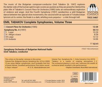 CD Emil Tabakov: Complete Symphonies, Volume Three: Concert Piece For Orchestra; Symphony No. 4 115596