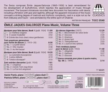 CD Emile Jaques-Dalcroze: Piano Music, Volume Three: Works For Piano Solo And Piano Duet 196009