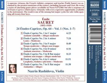 CD Émile Sauret: 24 Études-Caprices, Op. 64: Vol. 1 (Nos. 1-7) 291135