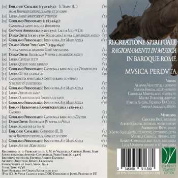 CD Emilio De' Cavalieri: Recreatione Spirituale (Ragionamenti In Musica In Baroque Rome 98141