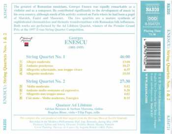 CD George Enescu: String Quartets Nos. 1 & 2 533479