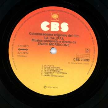 LP Ennio Morricone: La Califfa (Colonna Sonora Originale Del Film) LTD | CLR 492959
