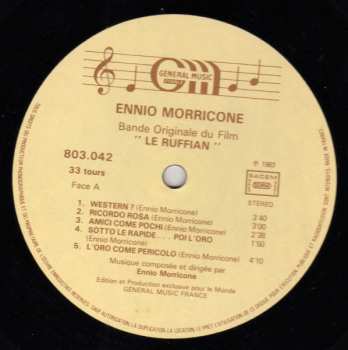 LP Ennio Morricone: Le Ruffian (Bande Originale Du Film)