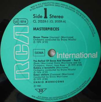 2LP Ennio Morricone: Masterpieces (Original Soundtracks)