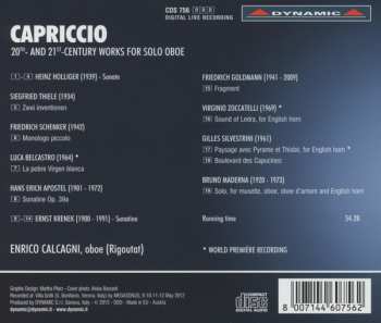 CD Enrico Calcagni: Capriccio (20th- And 21st-Century Works For Solo Oboe) 121719