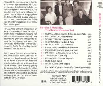 CD Ensemble Clément Janequin: L'Ecrit Du Cri (Renaissance & 19th To 21st-Century Songs) 270906