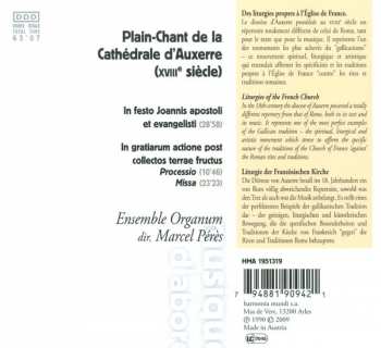 CD Ensemble Organum: Plain Chant - Cathédrale D'Auxerre, XVIIIe Siècle 256971