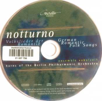 CD Ensemble Vokalzeit: Notturno (Volkslieder Der Romantik - German Romantic Folk Songs) 328118