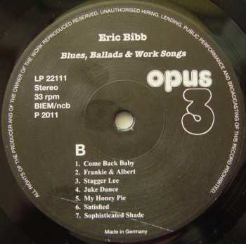 LP Eric Bibb: Blues, Ballads & Work Songs 78650